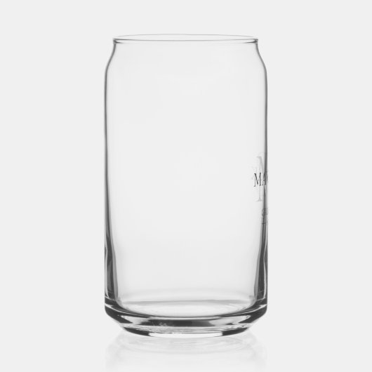 Groomsmen Gift Modern Trendy Monogram Initialen Blikvorm Glas (Rechts)
