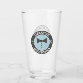 Groomsmen Gift | Naam Bow Stropdas Wedding Beer Gl Glas (Voorkant)