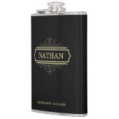 Groomsmen Gift Personalized Flask Black Gold Name Heupfles (Links)