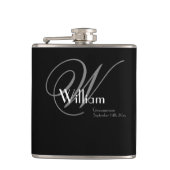 Groomsmen Gifts Elegant Chique Monogram Naam Class Heupfles (Voorkant)