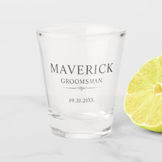 Groomsmen Gifts Elegant Wedding Party Beste man Shot Glas (Voorkant)