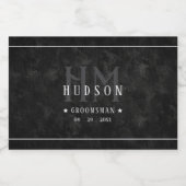 Groomsmen Gifts Monogram Bruiloft Gunsten Beste Ma Likeurfles Etiket (Enkel label)