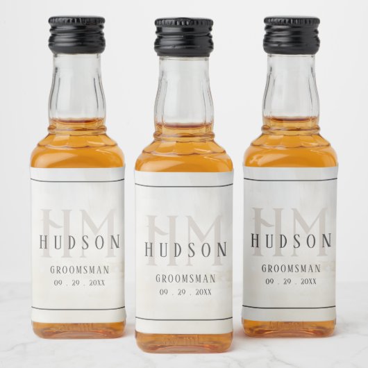 Groomsmen Gifts Monogram Bruiloft Gunsten Beste Ma Likeurfles Etiket (Flessen)