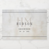 Groomsmen Gifts Monogram Bruiloft Gunsten Beste Ma Likeurfles Etiket (Enkel label)