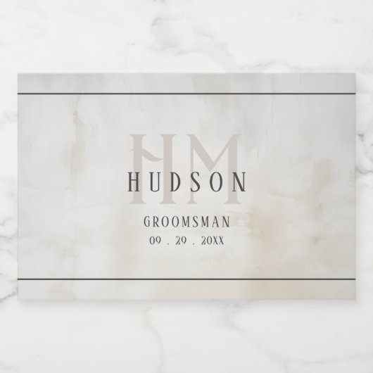 Groomsmen Gifts Monogram Bruiloft Gunsten Beste Ma Likeurfles Etiket (Enkel label)