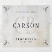 Groomsmen Gifts - Monogram Weddenschap voor Beste  Likeurfles Etiket (Enkel label)