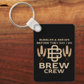 Groomsmen Groom Cream Drink Weekend van de Partij Sleutelhanger (Voorkant)