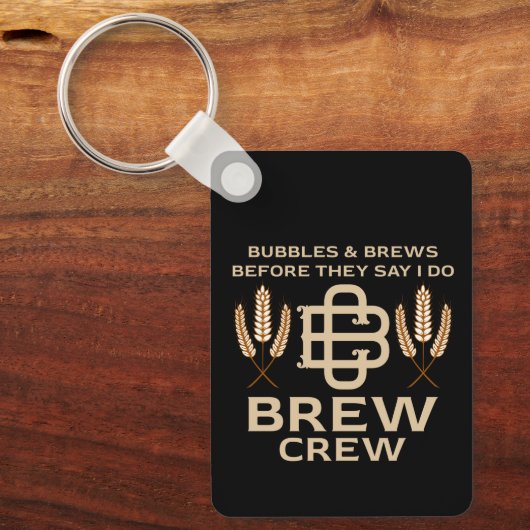 Groomsmen Groom Cream Drink Weekend van de Partij Sleutelhanger (Voorkant)