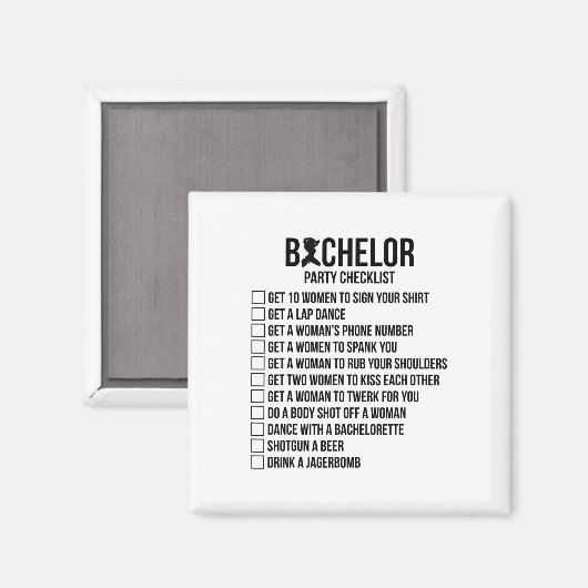 Groomsmen Groom Squat Mannen Bachelor Supplies Par Magneet (Voorkant / Achterkant)