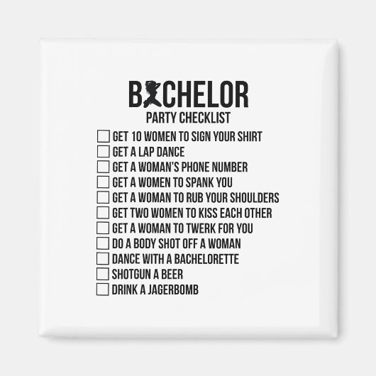 Groomsmen Groom Squat Mannen Bachelor Supplies Par Magneet (Voorkant)