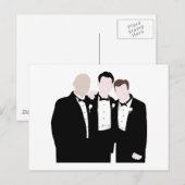 Groomsmen in zwart Stropdas Pose voor een Afbeeldi Briefkaart (Voorkant / Achterkant)