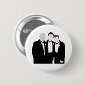 Groomsmen in zwart Stropdas Pose voor een Afbeeldi Ronde Button 5,7 Cm (Voorkant /achterkant)