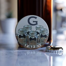 Groomsmen Initiaal Team Groom Weddenschap Bottle O Button Flesopener