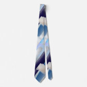 Groomsmen Modern Color Block Dusty Navy Silver Stropdas (Voorkant)
