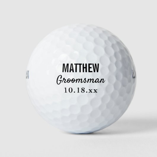 Groomsmen Modern Typography Wedding Favor Golfballen (Voorkant)