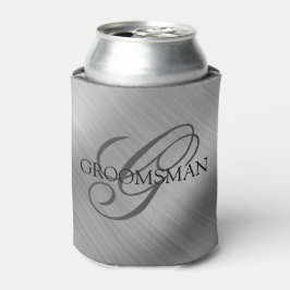 Groomsmen Monogram geborsteld zilver Blikjeskoeler
