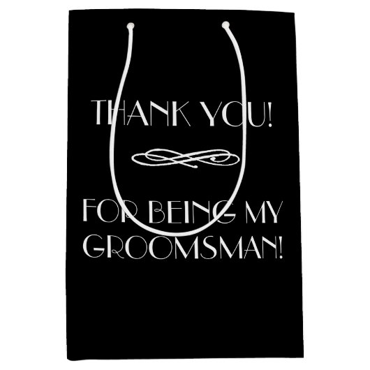 Groomsmen of Beste man Dank je wel. | Monogrammen Medium Cadeauzakje (Voorkant)