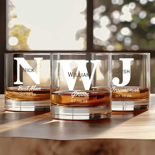 Groomsmen Oude Mode Gepersonaliseerde Naam Whisky Glas