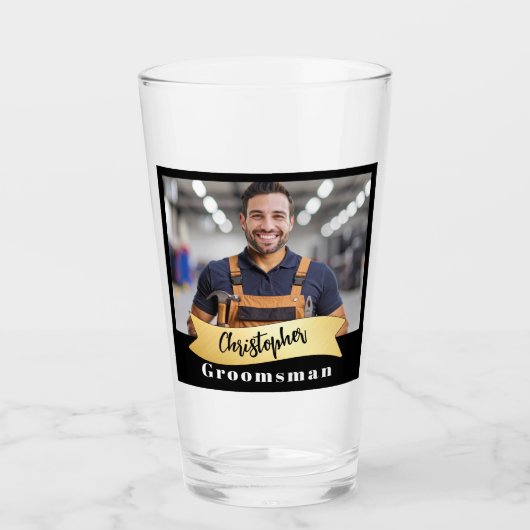 Groomsmen Pint Glass-serie: de Fix-It Fella Glas (Voorkant)