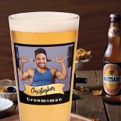 Groomsmen Pint Glass-serie: The Bar Bell Legend Glas