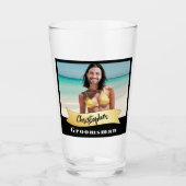Groomsmen Pint Glass-serie: The Beach Princess Glas (Voorkant)