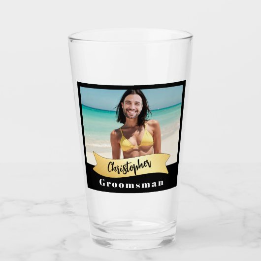Groomsmen Pint Glass-serie: The Beach Princess Glas (Voorkant)