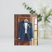 Groomsmen’s Tuxedo | Wedding Bachelor Watercolor Briefkaart (Staand voorkant)