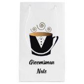 Groomsmen - Speciaal op naam Tuxedo Small Gift Bag Klein Cadeauzakje (Voorkant)