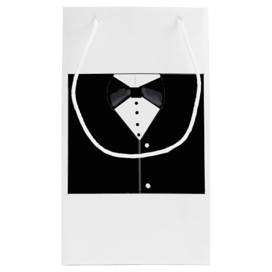 Groomsmen - Speciaal uitgeruste zwarte Tuxedo Smal Klein Cadeauzakje (Achterkant)