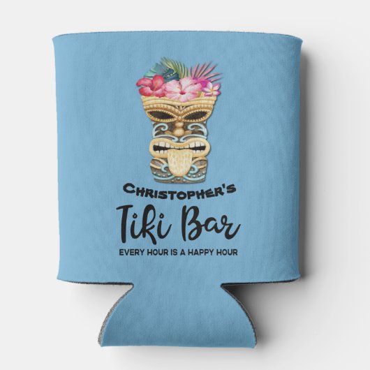 Groomsmen Tiki Bar Monogrammed Bachelor Party Blikjeskoeler (Achterkant)