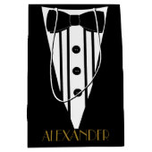 Groomsmen Tuxedo Gepersonaliseerde bruiloft Dank u Medium Cadeauzakje (Voorkant)