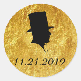 Groomsmen Uitnodiging Gouden Zeehonden Ronde Sticker