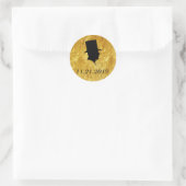 Groomsmen Uitnodiging Gouden Zeehonden Ronde Sticker (Tas)