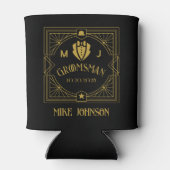  Groomsmen Victoriaans Stijl Modern Monogram Blikjeskoeler (Achterkant)