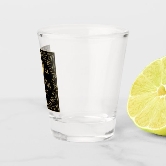 Groomsmen Victoriaans Stijl Modern Monogram Shot Glas (Rechts)