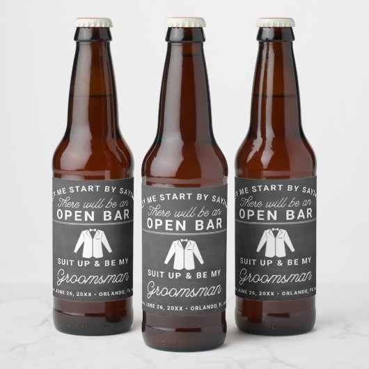 Groomsmen Voorstel bier Etiket (Flessen)