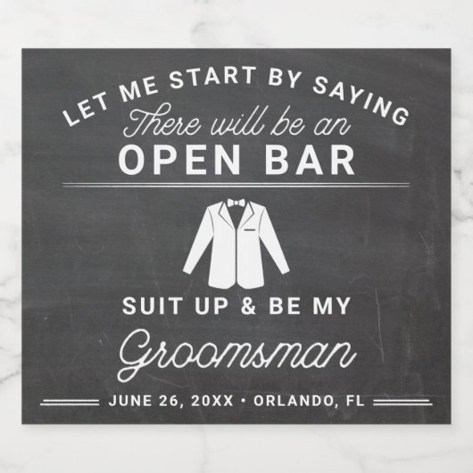 Groomsmen Voorstel bier Etiket (Enkel label)