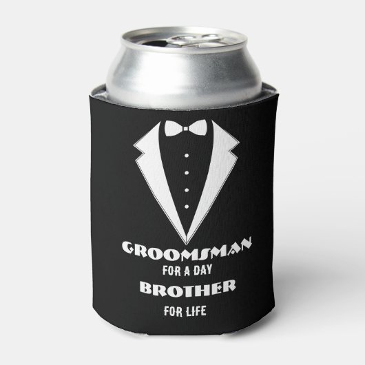 Groomsmen Voorstel Glas, bruidegom voor een dag Blikjeskoeler (Blikje Voorkant)