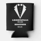 Groomsmen Voorstel Glas, bruidegom voor een dag Blikjeskoeler (Voorkant)