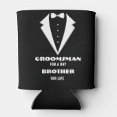 Groomsmen Voorstel Glas, bruidegom voor een dag Blikjeskoeler (Achterkant)
