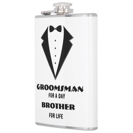 Groomsmen Voorstel Glas, bruidegom voor een dag Heupfles (Links)