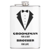 Groomsmen Voorstel Glas, bruidegom voor een dag Heupfles (Voorkant)