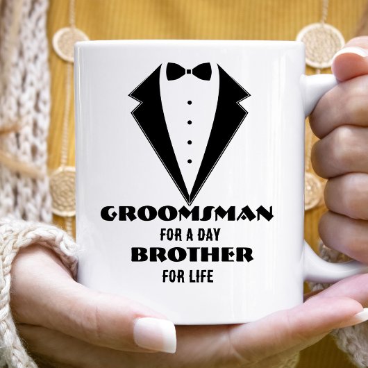 Groomsmen Voorstel Glas, bruidegom voor een dag Tweekleurige Koffiemok