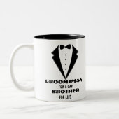 Groomsmen Voorstel Glas, bruidegom voor een dag Tweekleurige Koffiemok (Links)