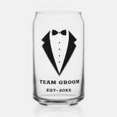 Groomsmen voorstel glas, team bruidegom gepersonal blikvorm glas (Voorkant)