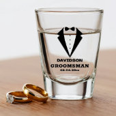 Groomsmen voorstel glas, team bruidegom gepersonal shot glas