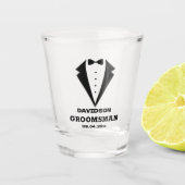 Groomsmen voorstel glas, team bruidegom gepersonal shot glas (Voorkant)
