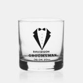 Groomsmen voorstel glas, team bruidegom gepersonal whisky glas (Voorkant)