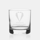 Groomsmen voorstel glas, team bruidegom gepersonal whisky glas (Achterkant)