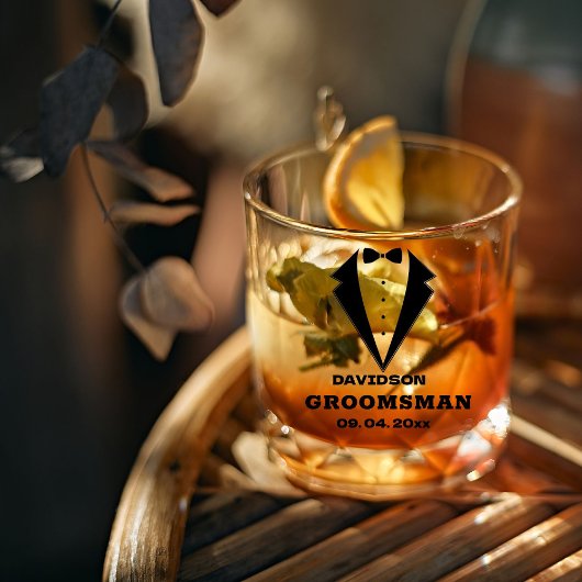 Groomsmen voorstel glas, team bruidegom gepersonal whisky glas